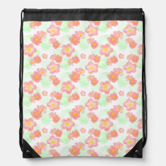 Floral pattern number one drawstring bag