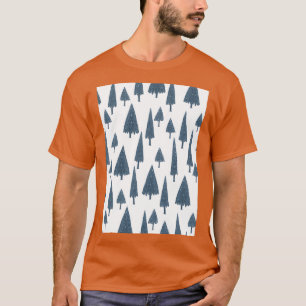 Floral pattern of blue spruce trees in winter T-Shirt