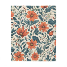 Floral Pattern of Vibrant Orange Flowers