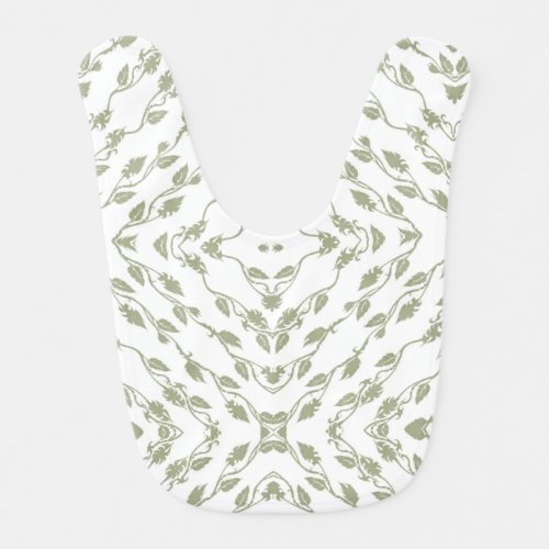 floral pattern on a white background baby bib