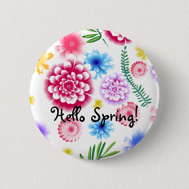 floral pattern on a white background. button (Front)