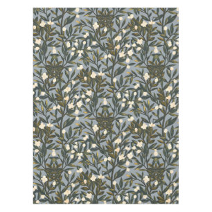 Floral pattern on  dusty blue-gray background tablecloth