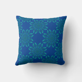 Floral pattern on indigo throw pillow