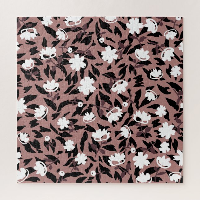 Floral pattern on leopard background. jigsaw puzzle (Vertical)
