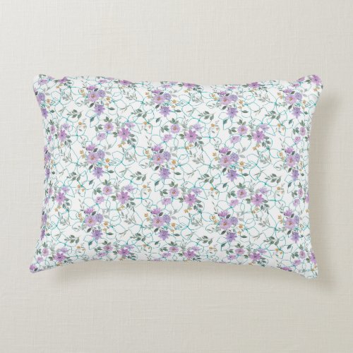 Floral Pattern on Net 01 Accent Pillow