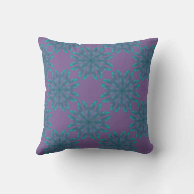 Floral pattern on violet throw pillow (Back)