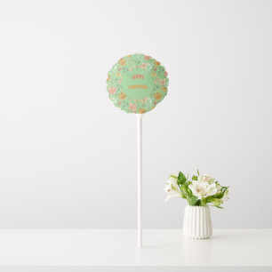 Floral pattern orange thanksgiving green balloon