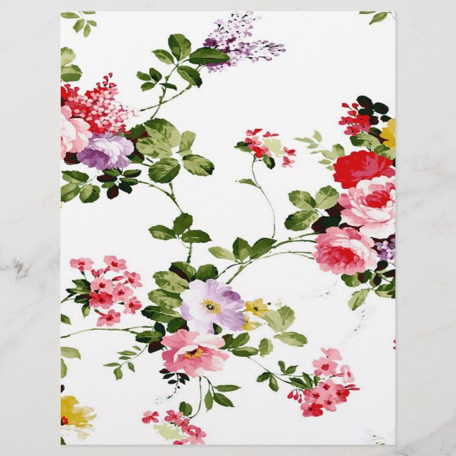 Floral pattern origami paper (Front)