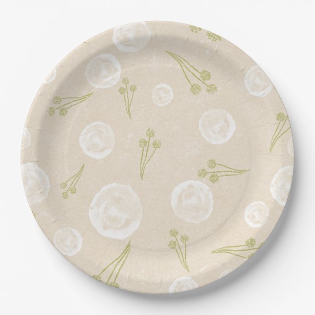 Floral pattern paper plates (Front)