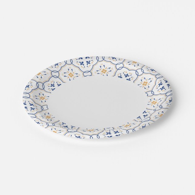 Floral Pattern Paper Plates (Angled)