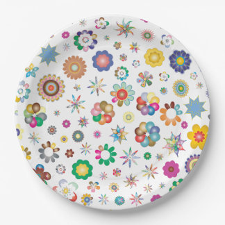 Floral Pattern Paper Plates