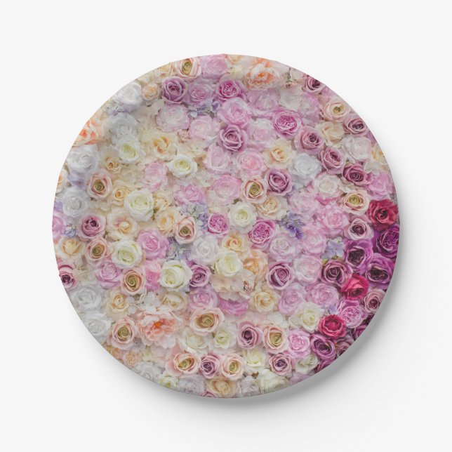 Floral pattern  paper plates (Front)