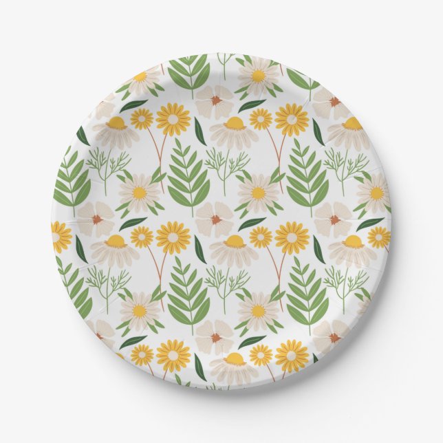Floral Pattern Paper Plates (Front)