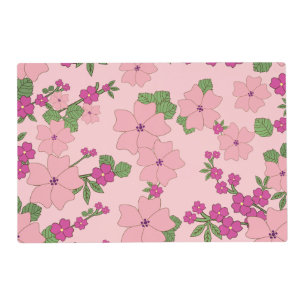 Floral pattern, pastel pink, placemat