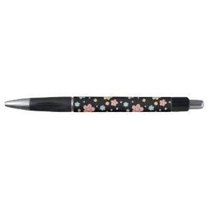 Floral Pattern Pen (Black Base)