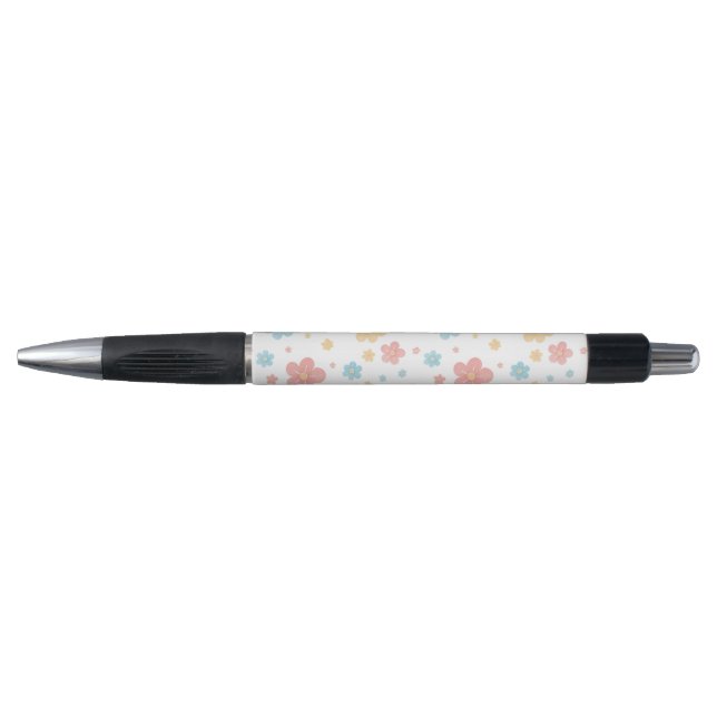 Floral Pattern Pen (White Base) (Front)
