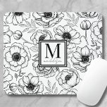 Floral Pattern Personalized Feminine Monogram Mouse Pad<br><div class="desc">Add a touch of sophistication to your workspace with this elegant mouse pad, featuring a personalized monogram and name framed within a chic square detail. The mouse pad showcases a beautiful botanical floral pattern, bringing a sense of nature and spring into your desk setup. The combination of bold serif font...</div>