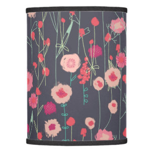 Floral Pattern Pink Black Modern Lamp Shade
