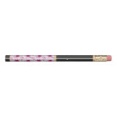 Floral Pattern Pink Garden Flower with Custom Name Pencil (Back)