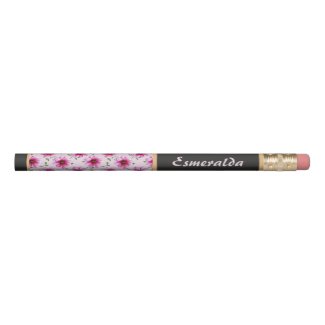 Floral Pattern Pink Garden Flower with Custom Name