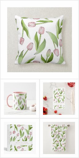 Floral Pattern Pink Tulip Custom Gifts