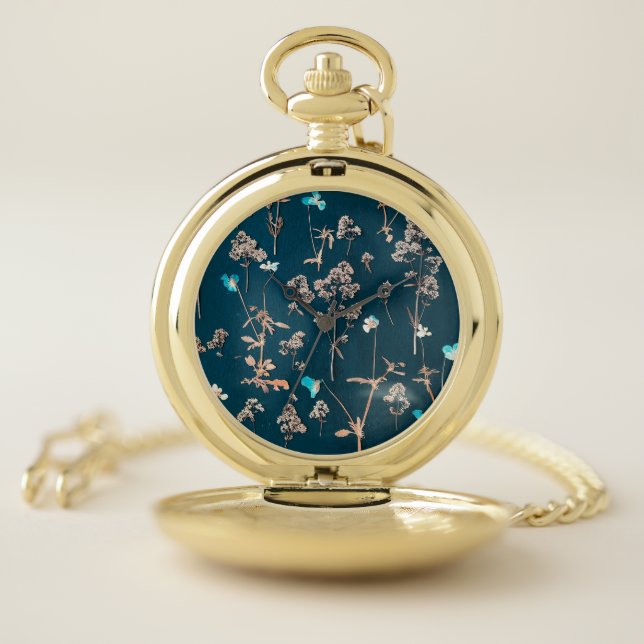 Floral Pattern Pocket Watch (Inside)