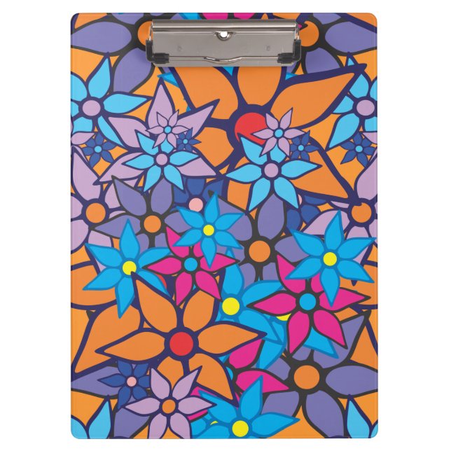 Floral Pattern Pop Art #5 Clipboard (Front)