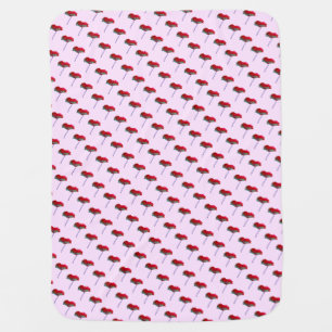 Floral pattern poppy flower receiving blanket