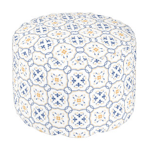 Floral Pattern Pouf