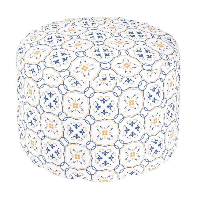 Floral Pattern Pouf (Angled Front)