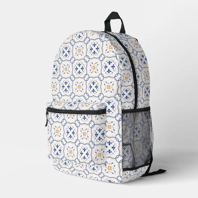 Floral Pattern Printed Backpack (Back Corner Right)