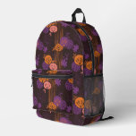 Floral pattern printed backpack