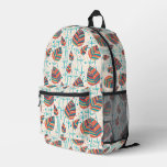 Floral pattern printed backpack