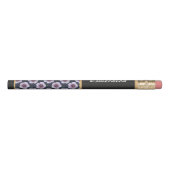 Floral Pattern Purple Flowers with Custom Name Pencil (Rotated 90)