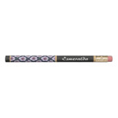 Floral Pattern Purple Flowers with Custom Name Pencil (Front)