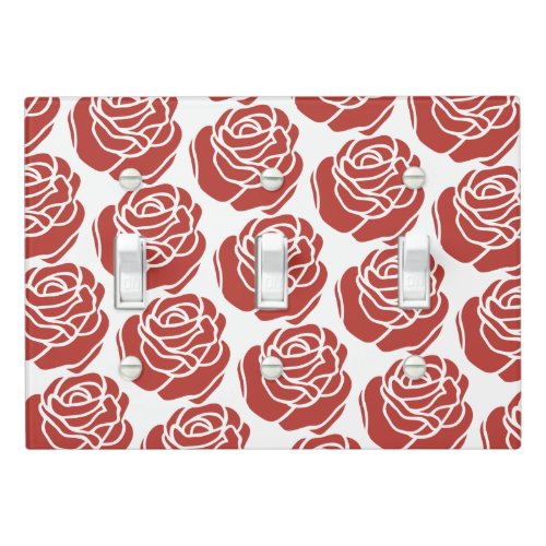 Floral Pattern _ Red Roses _ Single Toggle Light Switch Cover