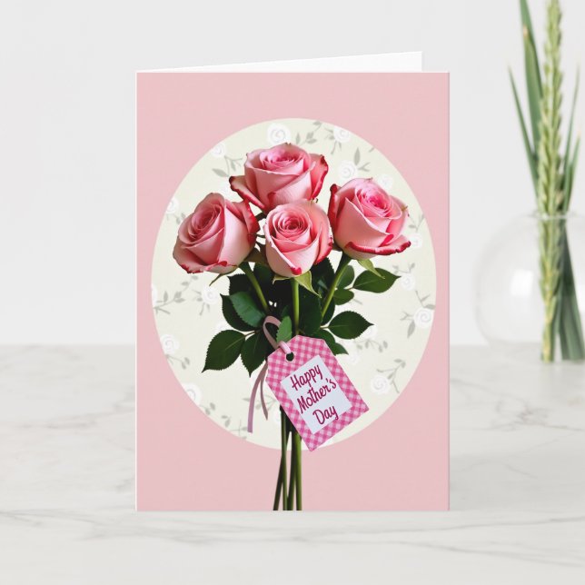 Floral Pattern Rose Card (Front)