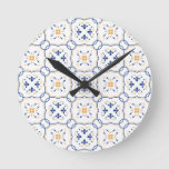 Floral Pattern Round Clock