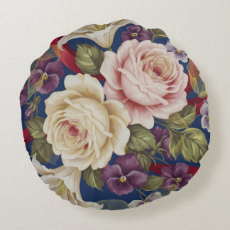 Floral Pattern Round Pillow