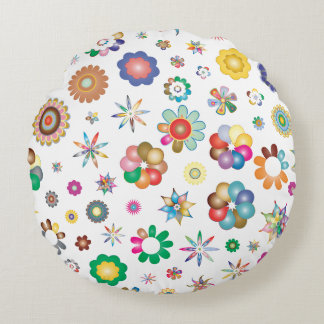 Floral Pattern Round Pillow