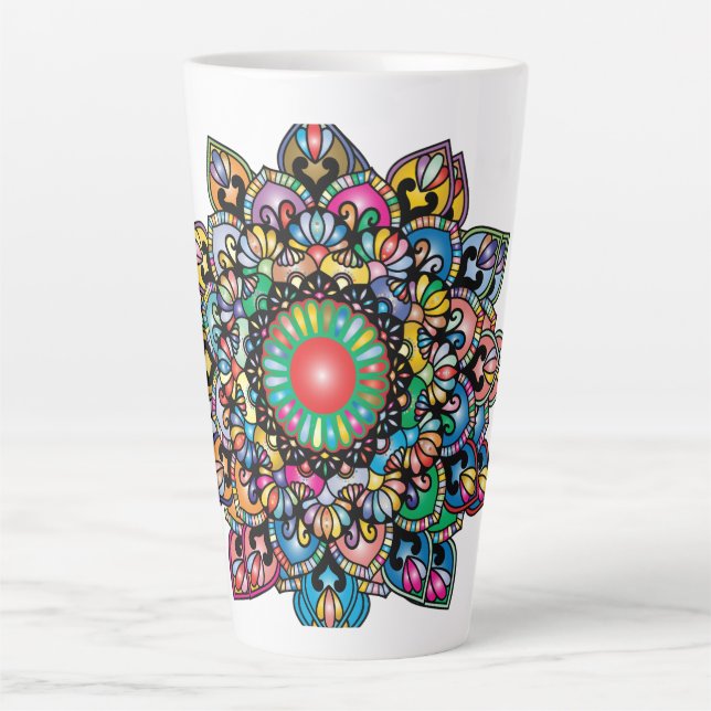 Floral Pattern Royalty Latte Mug (Front)