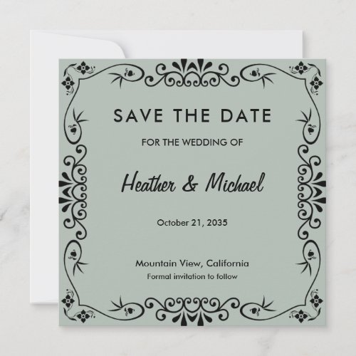 Floral Pattern Save the Date Wedding