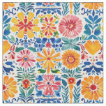 Floral Pattern-Seamless Mexican Papel Picado Fabric