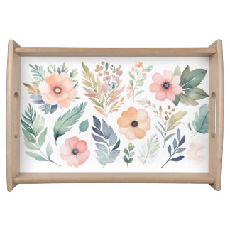 Floral Pattern Serving Tray