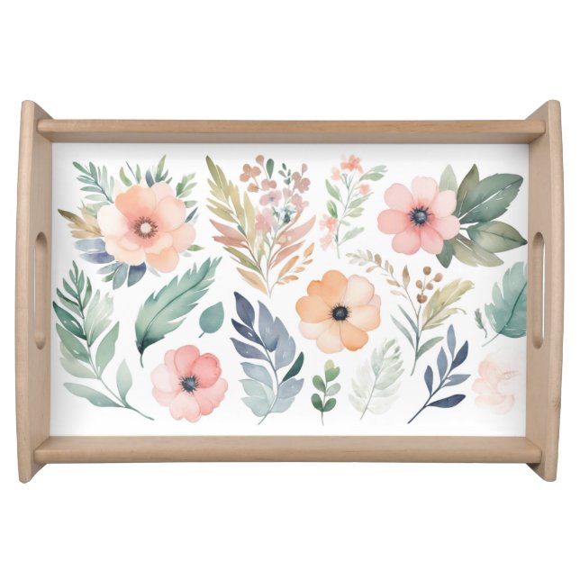 Floral Pattern Serving Tray (Front)