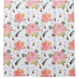 Floral pattern  shower curtain