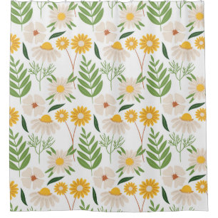 Floral Pattern Shower Curtain