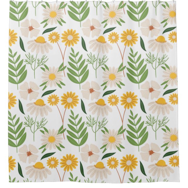 Floral Pattern Shower Curtain (Front)