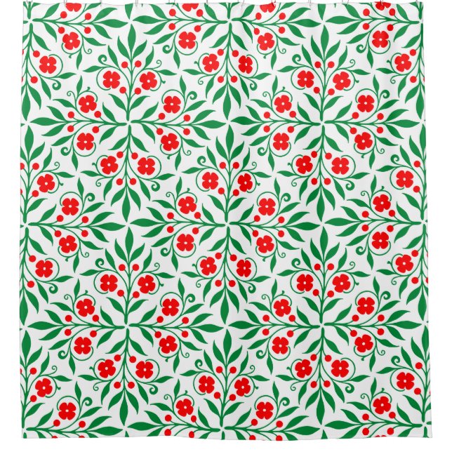 Floral pattern shower curtain (Front)