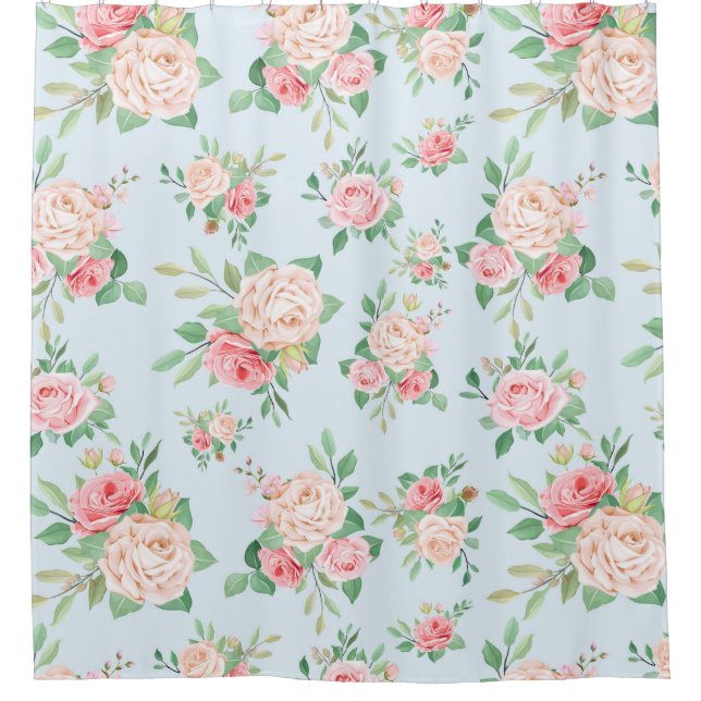 Floral Pattern Shower Curtain (Front)